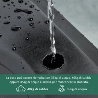 HOMCOM Canestro Basket Altezza Regolabile 160-210cm, Struttura in Acciaio e Base con Ruote, Tabellone in PE Trasparente(m-5)