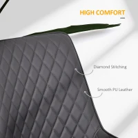 HOMCOM Set Of 2 Quilted PU Leather Dining Chairs with Metal Frame 4 Legs Foot Caps Home Seating Modern Stylish Executive Grey(m-6)