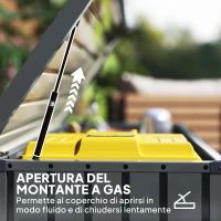 Outsunny Baule da Esterno da 400L in Acciaio Zincato con Serratura e 2 Chiavi 124x66x72 cm, Grigio Scuro(m-4)