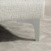 HOMCOM Divano Componibile 4 Pezzi con Poggiapiedi e Cuscini, in Tessuto effetto Ciniglia, 313x149x88 cm, Bianco Crema(m-9)