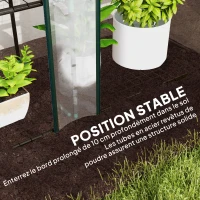 Outsunny Serre de jardin avec étagères à 3 niveaux serre de balcon 3 portes enroulables zippées 215 x 46 x 151 cm transparent(m-7)