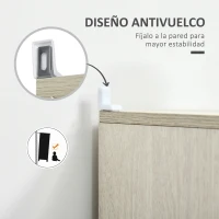 HOMCOM Armario Alto de Baño Mueble Auxiliar con 1 Cajón 2 Puertas y Estantes Interiores Ajustables 34x34x150cm Natural(m-7)