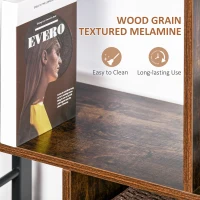 HOMCOM Industrial Bookshelf, Bookcase with 4-Tier Storage Rack furniture for Living Room Office Brown Black(m-4)