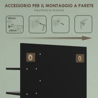 HOMCOM Specchiera Bagno Moderna da Parete a 4 Ripiani in Legno, 45x15x58.5cm, Nero(m-6)