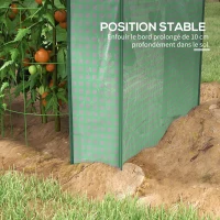 Outsunny Serre de jardin avec 2 espaces et 2 portes enroulables - 0,8 m² Serre à tomates dim. 1L x 0,8l x 1,5H m, Acier et PE(m-7)