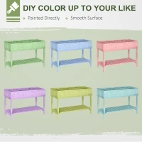 Outsunny Wooden Herb Planter Raised Bed Container Garden Plant Stand Bed 8 Boxes 120L x 60W x 81Hcm(m-5)