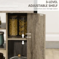 HOMCOM Kitchen Trolley Utility Cart on Wheels with Storage Shelves & Drawer for Dining Room, Oak(m-5)