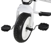 HOMCOM Tricycle Enfants Pare-Soleil Pliable Canne Amovible Benne Rangement 103 x 47 x 101 cm Acier Blanc et Noir(m-9)