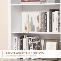 HOMCOM Tall Kitchen Cupboard with 3 Open Shelves and Double Door Cabinet, Free Standing Kitchen Cabinet with Adjustable Shelves for Dining Room, Living Room, White(m-5)