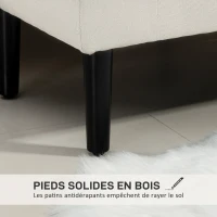 HOMCOM Banc coffre de rangement capitonné avec accoudoirs pour la chambre à coucher, entrée, salon, beige(m-5)