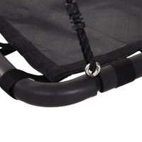 Outsunny Balançoire nid d'oiseau rectangulaire balançoire panier pour enfants adultes charge max. 100 kg dim. 100L x 76l x 4H cm 4 anneaux inclus métal époxy nylon PVC noir(m-8)