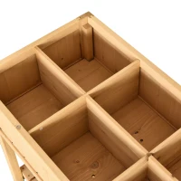 Outsunny Letto per Orto Rialzato in Legno Orto Pensile Urbano con 8 Griglie e Ripiano Inferiore per Piante da Giardino 120x60x81cm(m-9)