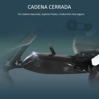 HOMCOM Go Kart a Pedales para Niños de +3 Años Coche de Pedales Infantil con Asiento Ajustable y Freno de Mano 104x66x57 cm Blanco y Negro(m-4)