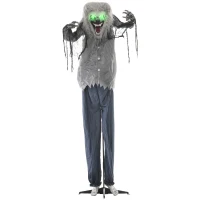 HOMCOM 6'8" Skeleton Werewolf Halloween Animatronic, with Glowing Eyes(m-1)