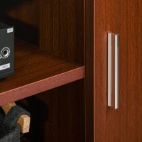 HOMCOM Mobile Porta TV Classico da Soggiorno con 2 ripiani e 2 Armadietti, in MDF e Acciaio Inox, Marrone, 120x39.5x52cm(m-7)