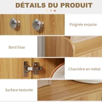HOMCOM Meuble de rangement à chaussures pour entrée avec 4 compartiments ouverts et placard double porte - étagère réglable(m-6)