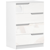 HOMCOM Cómoda con 4 Cajones Cómoda de Dormitorio Moderno con Anti-vuelco Cajonera para Salón Pasillo 60x40x85 cm Blanco