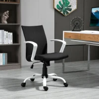 Vinsetto Fauteuil de bureau, chaise pivotante ergonomique hauteur réglable 61 x 61 x 99 cm noir et blanc(m-2)