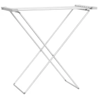 HOMCOM Tendedero Eléctrico Plegable 120W Secador Eléctrico de Ropa con Marco de Aleación de Aluminio 94x50x90 cm Plata(m-1)