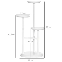 Outsunny 3-Tier Plant Stand, Plant Shelf Rack,  Bamboo Display Stand, 46x46x86cm, White(m-3)