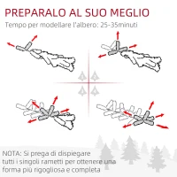 HOMCOM Albero di Natale Innevato 180cm con 523 Rami e Base in Acciaio per Interni(m-6)