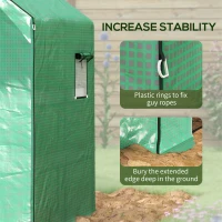 Outsunny Greenhouse Cover Replacement Walk-in PE Hot House Cover with Roll-up Door and Windows, 140 x 143 x 190cm, Green(m-7)