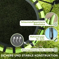 AIYAPLAY Kinderschommel voor in de Tuin, belastbaar tot 150 kg, Ø100 x 180H cm, Metaal en Schuim, Zwart(m-4)