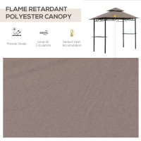 Outsunny 2.5x1.5m (8'x5') Grill Gazebo Canopy, Double Tiered Outdoor BBQ Gazebo Shelter with 2 Side Shelves for Garden, Patio, Barbecue, Picnic, Coffee(m-6)