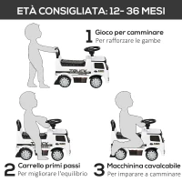 HOMCOM Macchina Cavalcabile per Bambini Età 12-36 Mesi, Macchina Giocattolo Bambi con Volante, Fari e Suoni, Licenza Mercedes, Bianco(m-4)