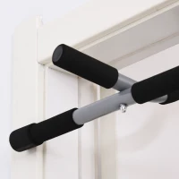 HOMCOM Barre de traction - barre de porte - pull up bar - barre d'étirement musculation pour cadres de porte - acier gris(m-9)