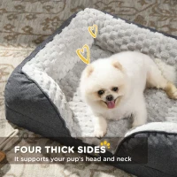 PawHut Calming Dog Bed Pet Mattress w/ Removable Cover, Anti-Slip Bottom, for Small Dogs, 70L x 50W x 18Hcm - Charcoal Grey(m-5)