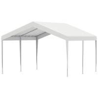 Outsunny Tenda garage 400cm x 400cm x 280cm Bianco
