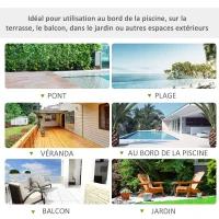 Outsunny Ensemble Salon de Jardin 6 Personnes - Grande Table rectangulaire, 6 fauteuils - 6 Coussins d'assise déhoussables Inclus - métal époxy Verre trempé 5 mm résine tressée Noire(m-7)