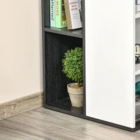 HOMCOM Computer Desk with 3-Tier Storage Shelves Writing Desk with Two Side Compartments for Home Office, Study, 115 x 55 x 75 cm, Grey(m-9)