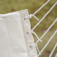 Outsunny Sedia Sospesa a Dondolo da Interno ed Esterno in Tessuto con Nappe, 90x50 cm, Crema(m-9)