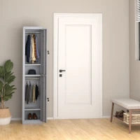 Vinsetto Armoire métallique à casiers avec 2 compartiments, verrouillable avec 2 clés, 4 étagères, 38 x 46 x 180 cm, gris(m-2)