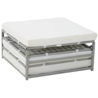 HOMCOM Divano Letto Design 2-in-1 Pieghevole 3 Cuscini Imbottiti Pelle, Cotone, Ferro, Spugna Grigio 192x69x37cm Max:150kg(m-6)