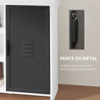 HOMCOM Buffet - Meuble de Rangement sur pied 3 niches Placard - en Bois et Porte métal Gris(m-7)