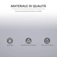 Vinsetto Armadietto Mobile Ripiano Regolabile Chiusura di Sicurezza per Casa Ufficio Garage Acciaio 80x40x92.5cm Grigio(m-4)
