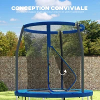 SPORTNOW Trampoline pour enfant trampolines de jardin avec filet de sécurité structure en acier Ø 183 x 200 cm bleu(m-6)