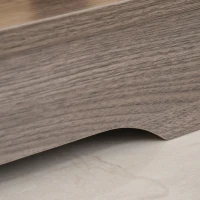 HOMCOM Meuble de rangement bibliothèque dim. 119L x 29l x 76H cm 4 grandes niches panneaux particules imitation bois gris(m-4)