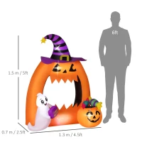 Outsunny 4.9ft Inflatable Pumpkin Archway Halloween Decoration(m-3)