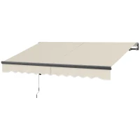 Outsunny 2.5 x 3m Electric/Manual Awning, with Remote - Beige(m-11)
