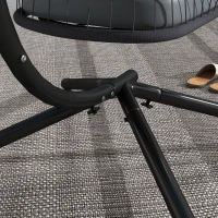 Outsunny Single Egg Chair, with Steel Frame Stand - Grey(m-9)