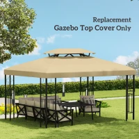 Outsunny Gazebo Roof Replacement, for 3 x 4m Frames - Cream(m-7)