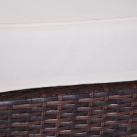 Outsunny Set Mobili da Balcone in PE Rattan, Tavolo da Giardino con Poltroncine e Cuscini, Marrone(m-8)