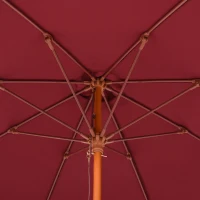 Outsunny Ombrellone da Giardino 2.5x2.5 m con Tettuccio Antivento in Poliestere Rosso e Palo in Legno(m-8)