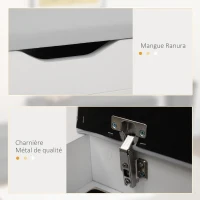 HOMCOM Meuble Chaussures Banc à Chaussures 2 Niveaux Rangement, Niche + Coffre intégré avec Coussin Blanc(m-6)