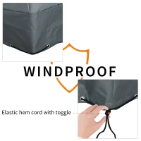 Outsunny Rectangular Patio Furniture Cover for Chairs Water UV Resistant Protection 600D Oxford Fabric Rattan Lounge Clean Cover, 200 x 86 x 82cm(m-5)