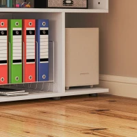 HOMCOM Scrivania Angolare Moderna per Ufficio con 4 Ripiani in Legno Bianco, 120x100x77 cm(m-9)